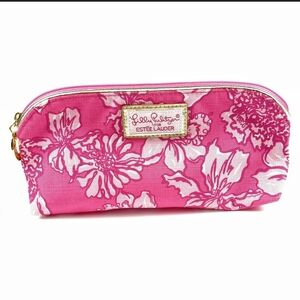 Lilly Pulitzer Estee Lauder Pink Floral Pouch